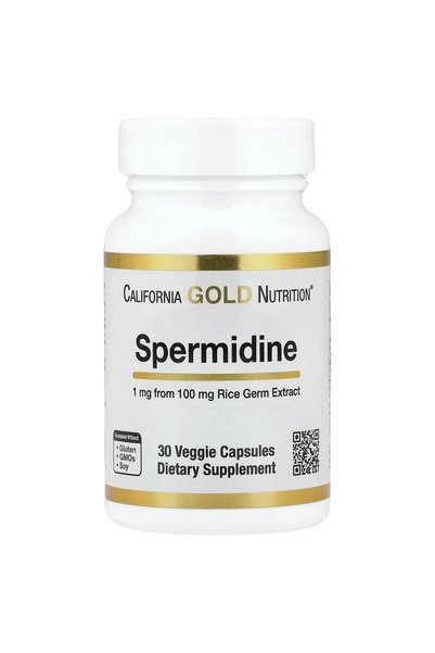 , Spermidin, Pirinç Tohumu Ekstresi, 1 mg, 30 Bitkisel Kapsül/Caps