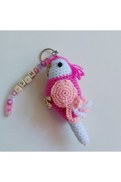 nildamigurumi Amigurumi Anahtarlık Muhabbet Kuşu Kişiye Özel İsimli