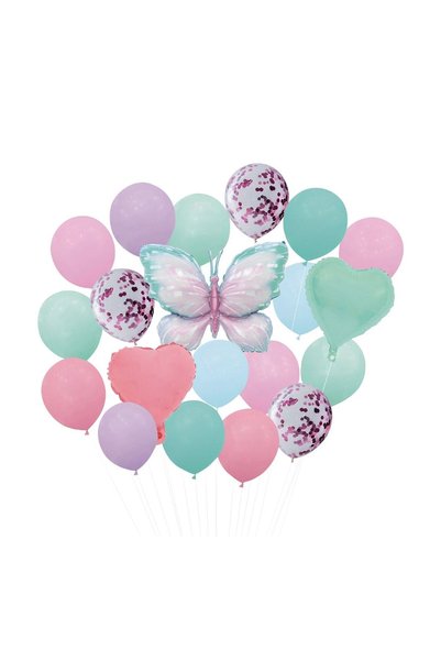 OEM Baloane de Petrecere Fluture Folie Metalizata Culori Pastelate – 20 buc.