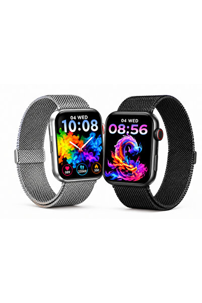 Smartberry A10 Pro Smart Watch – White/Silver Stainless Steel Mesh Strap, HD ...