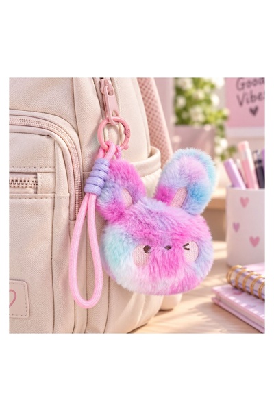 OEM Breloc Charm Iepuraș Rainbow din Plus 10 cm – Accesoriu Decorativ pentru ...