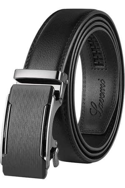 Lavemi حزام رجالي من الجلد الطبيعي مع مشبك أوتوماتيكي، يأتي في علبة هدايا أنيقة