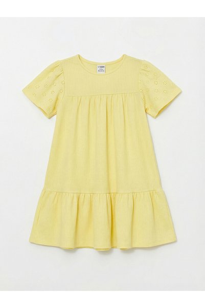 LC Waikiki Rochie cu mânecă scurtă cu detalii din broderie englezească pentru...