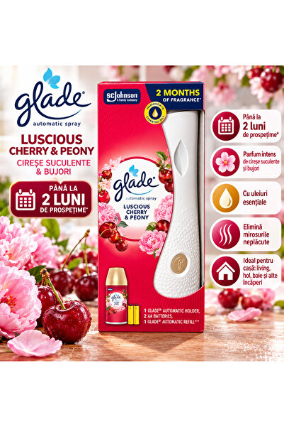 Glade Automatic Spray Luscious Cherry & Peony – Odorizant de Cameră Automat, ...