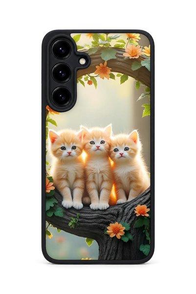 Aksel Kılıf Samsung Galaxy S25 Plus Compatible Printed, Matte Black, Soft Sil...