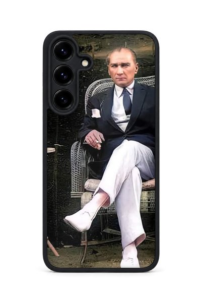 Aksel Kılıf Samsung Galaxy S25 Plus Compatible Printed, Matte Black, Soft Sil...