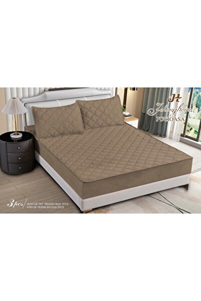elegant home pucioasa LenjerieMag Husa Pat Topper 180X200 Bej Inchis STO12