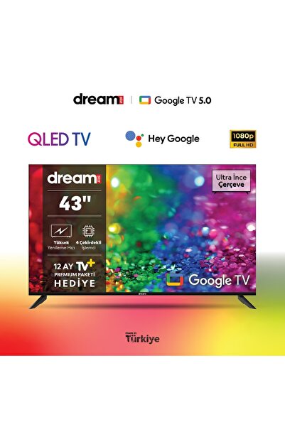 Dreamstar | 43 Inch 109 Ekran | Google Tv | Türksat 4A Uyumlu | Dahili Wi-Fi