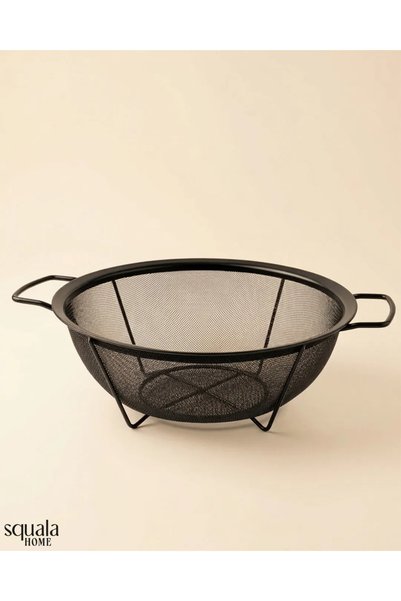 Squala Home 25 cm Black Basket Strainer with Handle