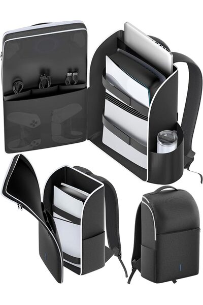 GENERAL LVVIL PS5 Backpack for Console, Slim, Pro, Carrying Case with Full Pr...