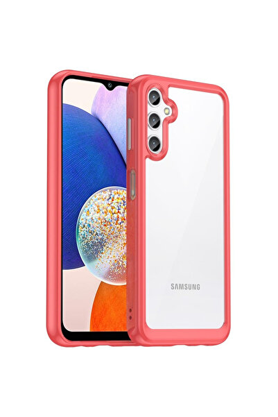 XGSM Husă hibridă Samsung Galaxy A14 4G/5G Fusion, Transparent/Roșu