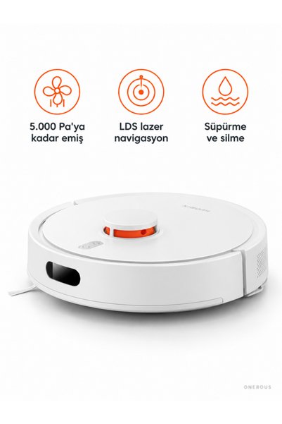 Xiaomi 5.000 Pa Süpürme ve Silme Özellikli Lazer Haritalamalı Robot Süpürge Beyaz + Mutfak Tartısı(Onerous)