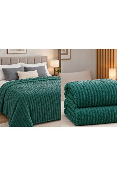 MILANO COLLECTION Cocolino Warm Blanket with Embossed Stripes, 200x220 cm, ML...