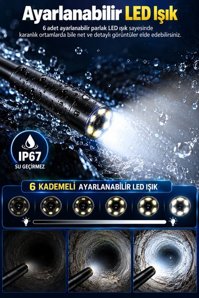 Aırstorr ENDOSKOP INSKAM 5MP 5mm 3'Ü 1 ARADA USB ENDOSKOP KAMERA – SERT VE ŞEKİL KORUYAN KABLO