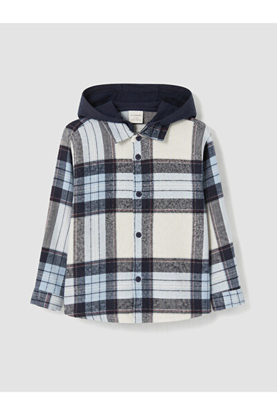 LC Waikiki I Hooded Checkered Embroidered Boys' Shirt from Freezen Store