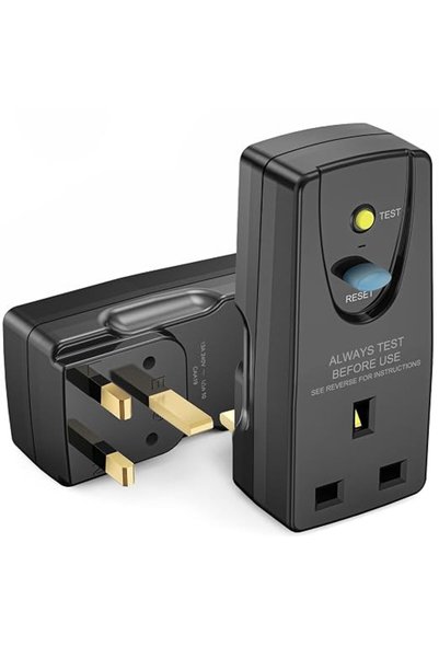 AZONEE RCD Safety Plug, 13A 200-260V, CE Listed, Type G, Black