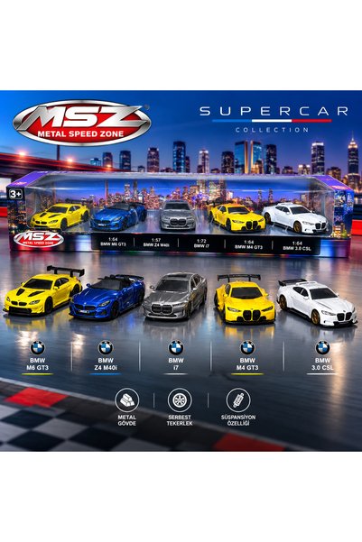 Cici Oyuncak BMW 5'li Metal Oyuncak Araba Seti M6 GT3 Z4 M40i i7 M4 GT3 3.0 C...