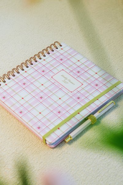 Matt Notebook 2027 Yılı Haftalık Kare Ajanda - 12 Aylık Ekose