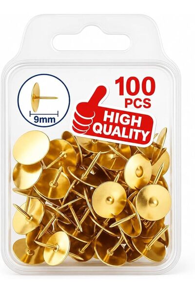 fitto 100 Pieces Brass Thumb Pins Assorted Colors for Office, Craft, DIY