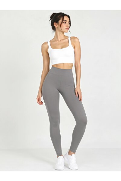 Green Hill High Waist Flexible Sports Casual Leggings Light Gray