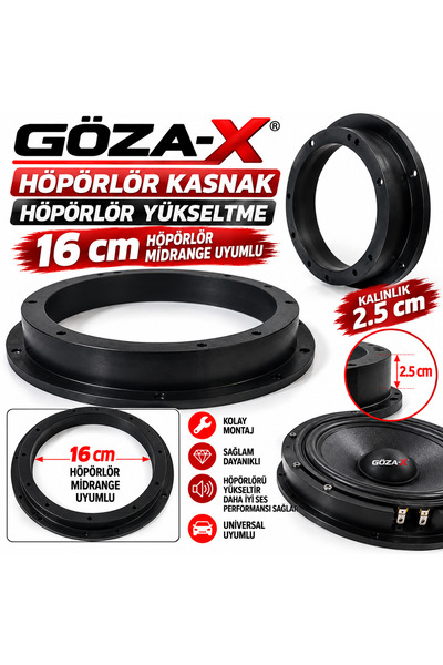 GÖZA-X 16 CM HOPÖRLÖR KASNAK YÜKSELTME KALINLIK 2,5 CM ÜNİVERSAL