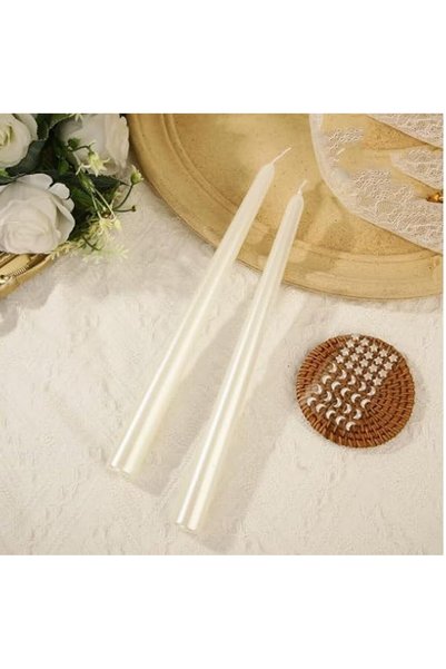 THE WHITE SHOP شموع طويلة 2 قطعة بطول 10 بوصات، غير معطرة وبدون تقطير