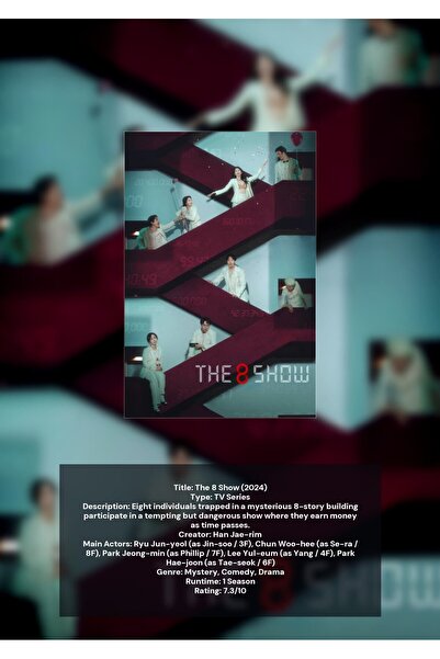 OEM Poster Infografic Serialul 8 Show, Drama Coreeana, Carton 250g, A4