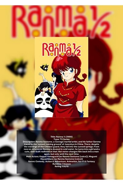 OEM Poster Infografic Ranma 1/2, Anime Clasic, Carton Premium 250g, A4