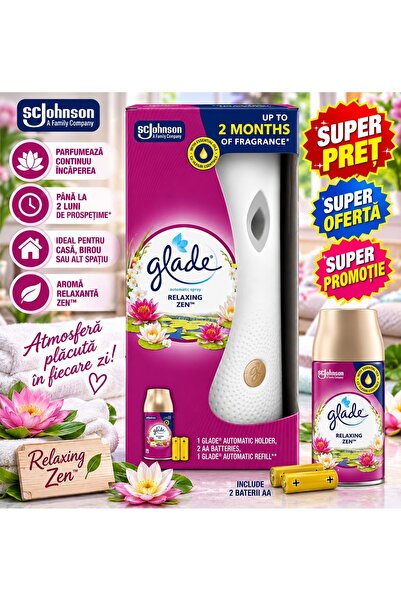 Glade Automatic Spray Relaxing Zen – Set Complet Odorizant Automat de Cameră,...