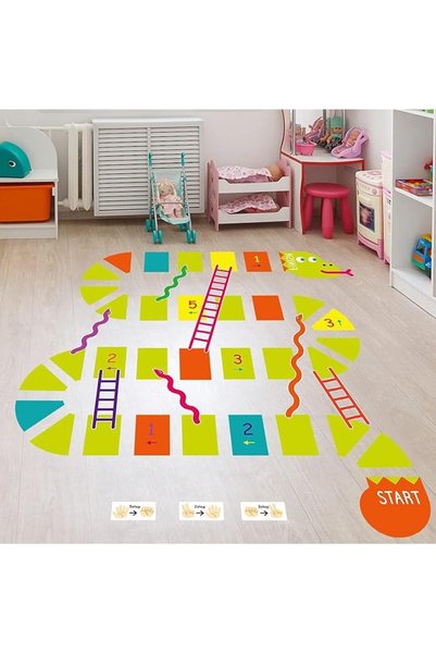 Yelajoy Floor Decal Digital - Cartoon Brain Puzzle Games with Number Hopscotc...