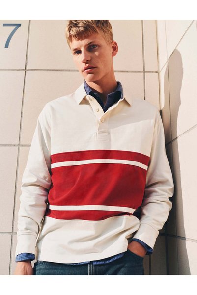 Marks & Spencer Çizgi Detaylı Rugby Yaka Sweatshirt
