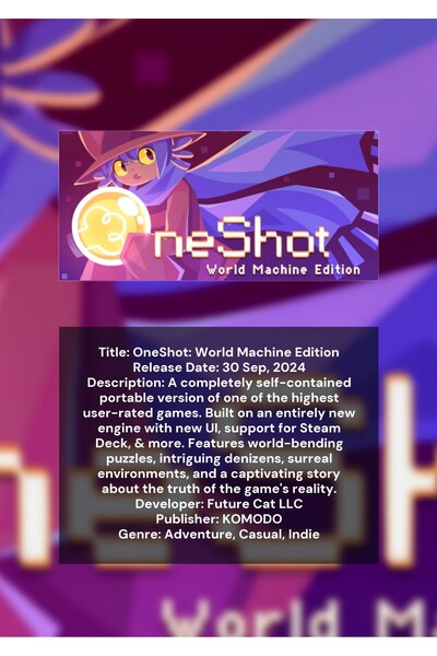 OEM Poster Infografic OneShot World Machine Edition, Joc Video Aventura, Cart...