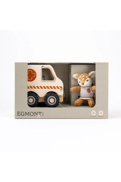 Egmont Toys Ambulanta din lemn cu mini figurina,