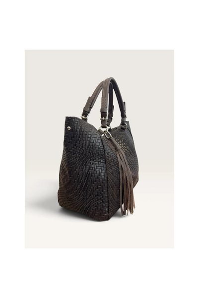 Miri Concept Geantă de damă din piele naturală împletită, Model TOTE/Shopper
