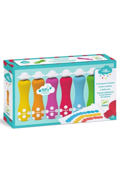 djeco Set 6 markere rotunde pentru bebe,