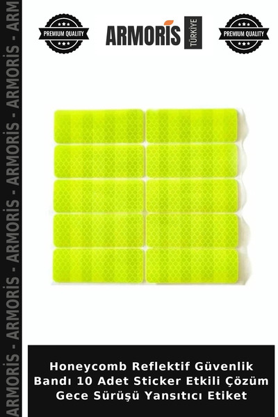 Generic Brand Honeycomb Reflective Safety Tape 10 Pieces Sticker Effective So...