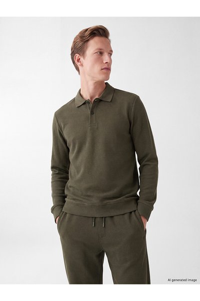 LC Waikiki Nevavm Farkıyla Southblue Khaki Waffle Plain Standard & Regular Me...
