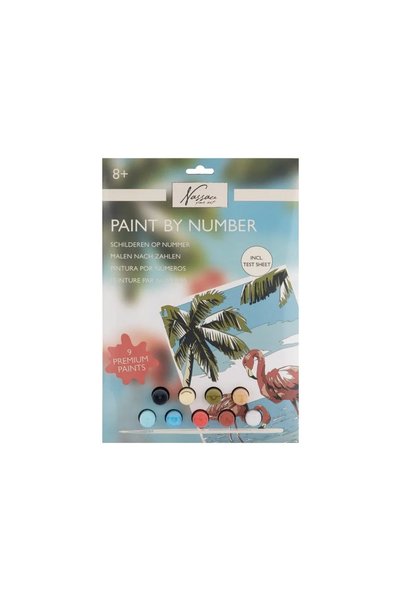 Nassau Set creativ, Pictura pe numere cu 9 culori acrilice incluse, model fla...