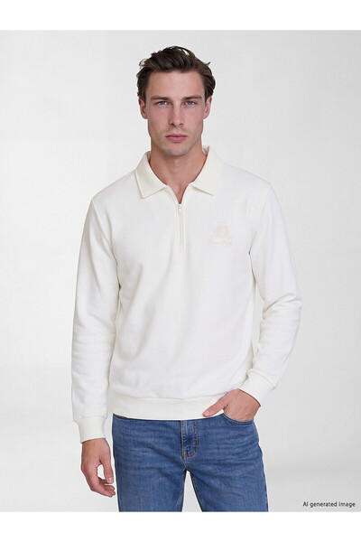 LC Waikiki Nevavm Farkıyla Lcwaikiki Classic White 3 Thread Raster Printed St...