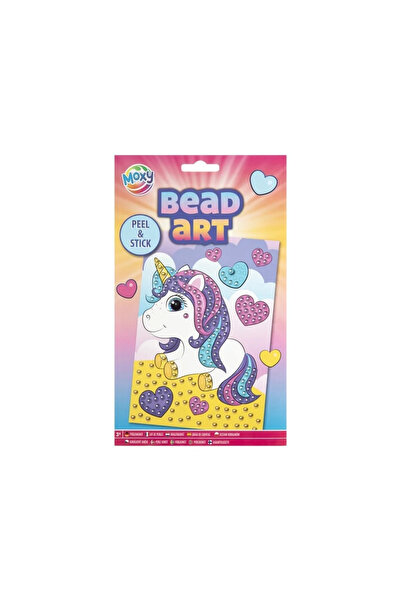 Moxy Set creativ, Mozaic cu margele Dezlipeste si lipeste, Bead Art, unicorn, A5