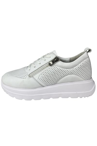 şenler bebe world kids Women's Sneakers – White Genuine Leather, Star Perfora...