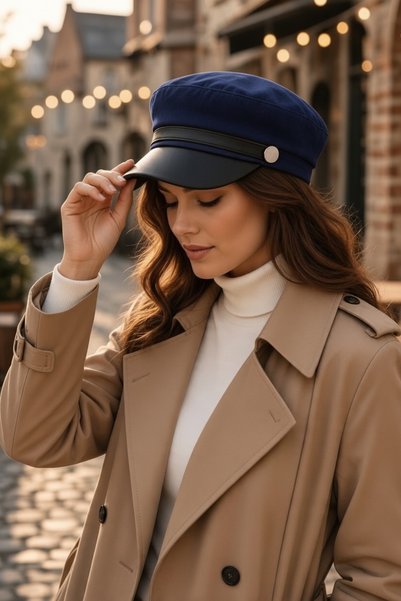 GİYU SHOP Women's Winter Suede Newsboy Captain Hat