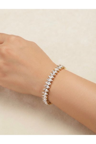 Mahperin Taş Dizili Gold Bileklik