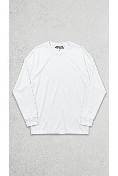 HARALİNE // Semi-Oversize %100 Pamuk 1.Kalite Penye Süprem Uzunkol Sweat