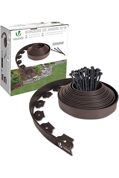 vounot Bordură de gazon din plastic cu 30 de ancore pentru sol, bandă flexibi...