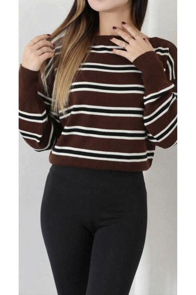 ZERELLE COLLECTİON Women's Knitwear Sweater Boat Neck Oversized Stylish Sweater