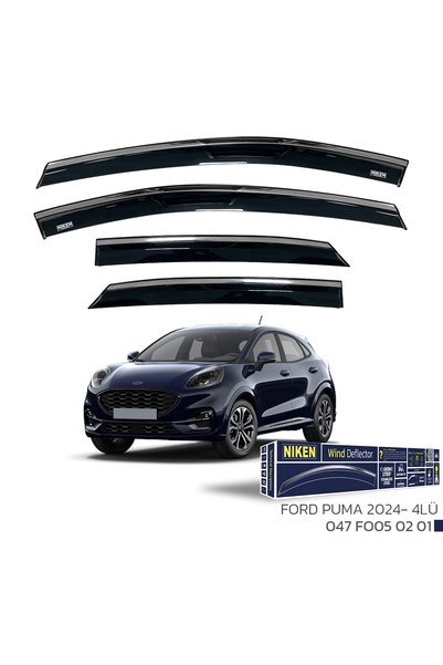 aycenoto FORD PUMA 2024+ KROMLU CAM RÜZGARLIĞI ÖN/ARKA 4 PARÇA FÜME POLİKARBON MLZ. NİKEN 047FO050201