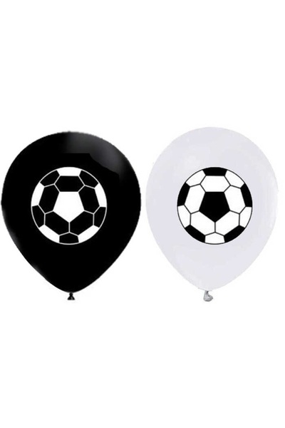 BenimMarifetlerim Black and White Football Printed Balloon 12 Inch 15 Pieces