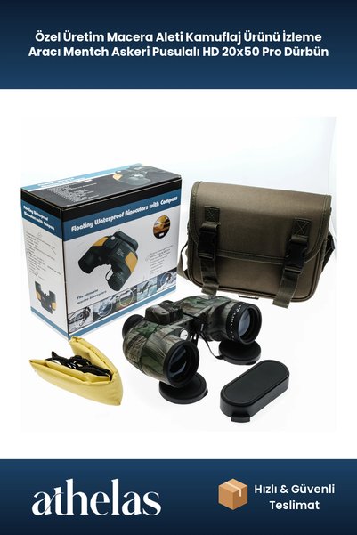 Athelas Özel Üretim Macera Aleti Kamuflaj Ürünü İzleme Aracı Mentch Askeri Pusulalı HD 20x50 Pro Dürbün