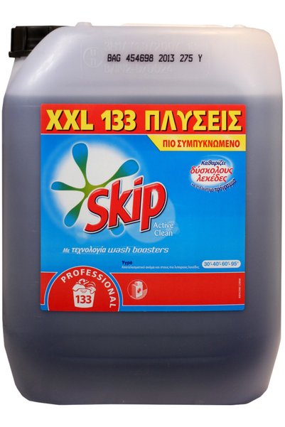 skip Active Clean Επαγγελματικό Υγρό Απορρυπαντικό Ρούχων 10 λίτρα (133 δόσεις)